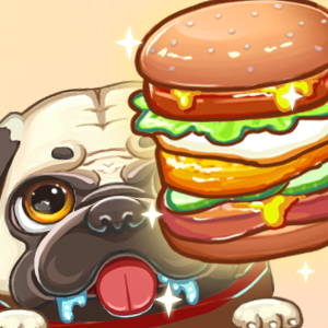 Puppy Eating Burger